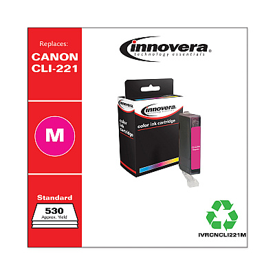 Innovera Remanufactured Magenta Ink, Replacement for CLI-221M (2948B001), 530 Page-Yield (IVRCNCLI221M)
