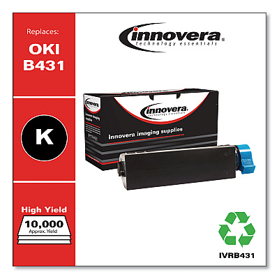 Innovera Remanufactured Black Toner, Replacement for 44574901, 10,000 Page-Yield (IVRB431)