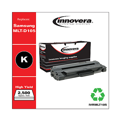 Innovera Remanufactured Black High-Yield Toner, Replacement for MLT-D105L, 2,500 Page-Yield (IVRMLT105)