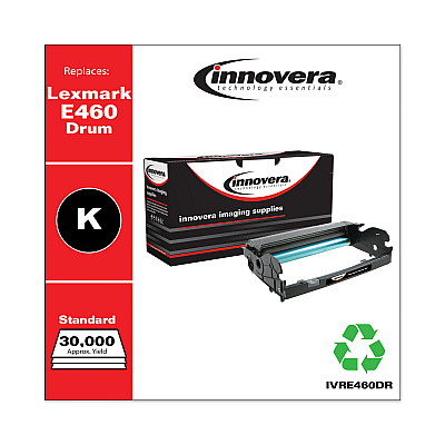 Innovera Remanufactured Black Drum Unit, Replacement for E260X22G, 30,000 Page-Yield (IVRE460DR)