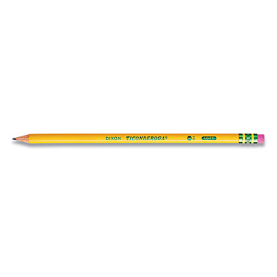 Ticonderoga Pre-Sharpened Pencil, HB (#2), Black Lead, Yellow Barrel, 18/Pack (DIX13818)