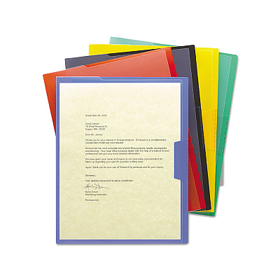 Smead Organized Up Poly Opaque Project Jackets, Letter Size, Assorted Colors, 5/Pack (SMD85740)