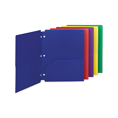 Smead Poly Snap-In Two-Pocket Folder, 50-Sheet Capacity, 11 x 8.5, Assorted, 10/Pack (SMD87939)