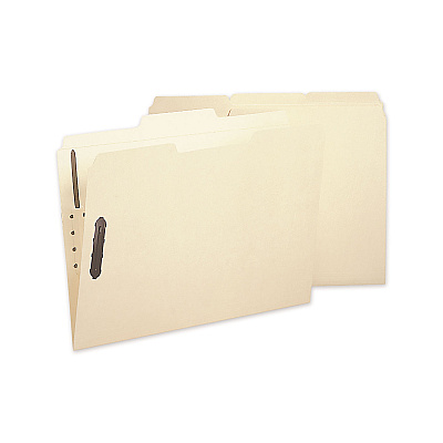 Smead Poly Top Tab Fastener Folders, 0.75" Expansion, 2 Fasteners, Letter Size, Manila Exterior, 24/Box (SMD10545)