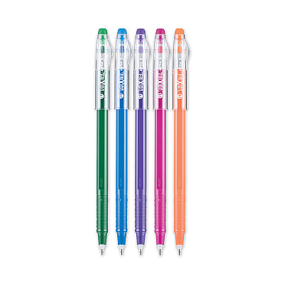 Pilot FriXion ColorSticks Erasable Gel Pen, Stick, Fine 0.7 mm, Assorted Ink and Barrel Colors, 5/Pack (PIL32443)