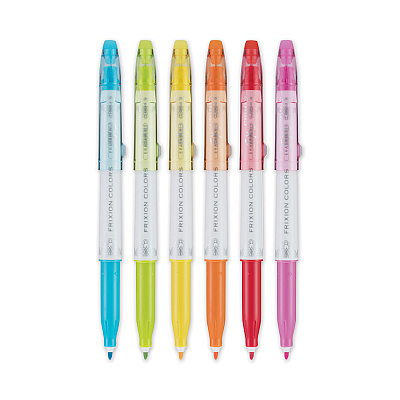 Pilot FriXion Colors Erasable Porous Point Pen, Stick, Bold 2.5 mm, Six Assorted Artistic Ink and Barrel Colors, 6/Pack (PIL44154)