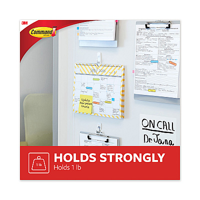 Command General Purpose Hooks, Small, Plastic, White, 1 lb Capacity, 6 Hooks and 12 Strips/Pack (MMM70005128379)