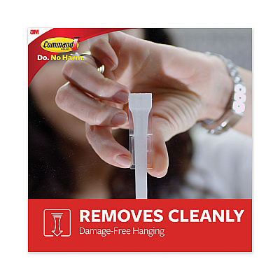 Command General Purpose Hooks, Small, Plastic, White, 1 lb Capacity, 6 Hooks and 12 Strips/Pack (MMM70005128379)