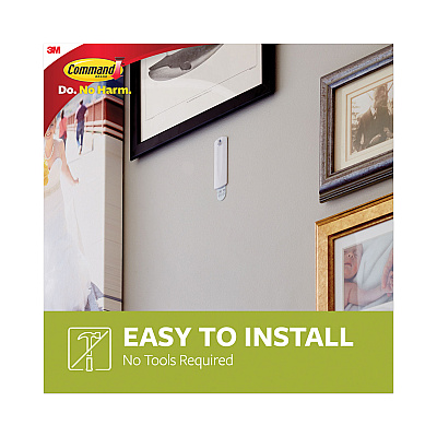 Command Sawtooth Picture Hanger Value Pack, Large, Plastic, White, 5 lb Capacity, 3 Hooks and 6 Strips/Pack (MMM70005152858)