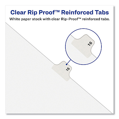 Avery-Style Preprinted Legal Side Tab Divider, 26-Tab, Exhibit B, 11 x 8.5, White, 25/Pack, (1372) (AVE01372)