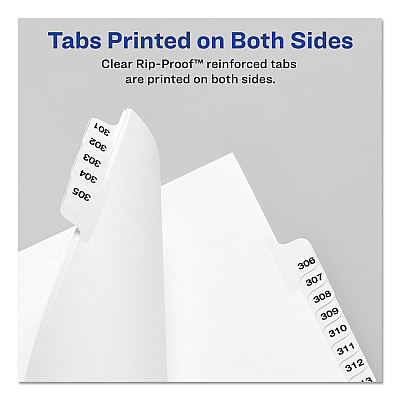 Avery-Style Preprinted Legal Side Tab Divider, 26-Tab, Exhibit B, 11 x 8.5, White, 25/Pack, (1372) (AVE01372)