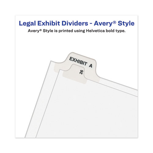 Avery-Style Preprinted Legal Bottom Tab Divider, 26-Tab, Exhibit K, 11 x 8.5, White, 25/PK (11950)