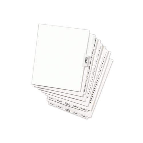 Avery-Style Preprinted Legal Side Tab Divider, 26-Tab, Exhibit F, 11 x 8.5, White, 25/Pack, (1376) (01376)