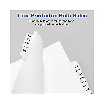 Avery-Style Preprinted Legal Side Tab Divider, 26-Tab, Exhibit G, 11 x 8.5, White, 25/Pack (AVE01377)