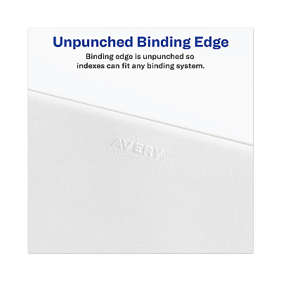 Avery-Style Preprinted Legal Side Tab Divider, 26-Tab, Exhibit G, 11 x 8.5, White, 25/Pack (AVE01377)