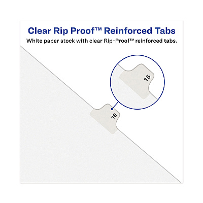 Avery-Style Preprinted Legal Side Tab Divider, 26-Tab, Exhibit E, 11 x 8.5, White, 25/Pack, (1375) (AVE01375)