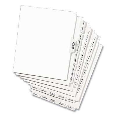 Avery-Style Preprinted Legal Side Tab Divider, 26-Tab, Exhibit C, 11 x 8.5, White, 25/Pack, (1373) (AVE01373)