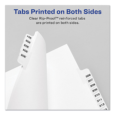 Avery-Style Preprinted Legal Side Tab Divider, 26-Tab, Exhibit C, 11 x 8.5, White, 25/Pack, (1373) (AVE01373)