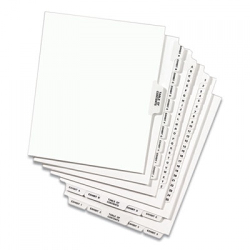 Avery-Style Preprinted Legal Side Tab Divider, Exhibit P, Letter, White, 25/Pack, (1386) (01386)