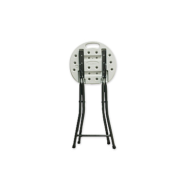 Iceberg Rough n Ready Folding Stool, Backless, Supports Up to 300 lb, 26" Seat Height, White Seat, Charcoal Base, 4/Carton (ICE64573)