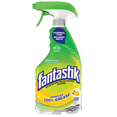 Fantastik Disinfectant Multi-Purpose Cleaner Lemon Scent, 32 oz Spray Bottle, 8/Carton (SJN366094)