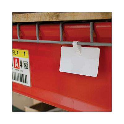 C-Line Wire Rack Shelf Tag, Side Load, 3.5 x 1.5, White, 10/Pack (CLI87411)