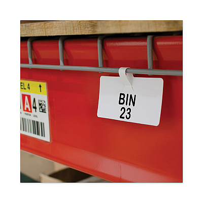 C-Line Wire Rack Shelf Tag, Side Load, 3.5 x 1.5, White, 10/Pack (CLI87411)