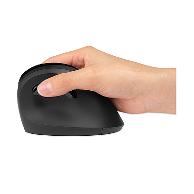 Kensington Pro Fit Ergo Vertical Wireless Mouse, 2.4 GHz Frequency/65.62 ft Wireless Range, Right Hand Use, Black (KMW75501)