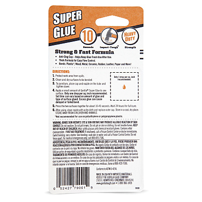 Gorilla Super Glue, 0.53 oz, Dries Clear, 4/Carton (GOR7807101CT)