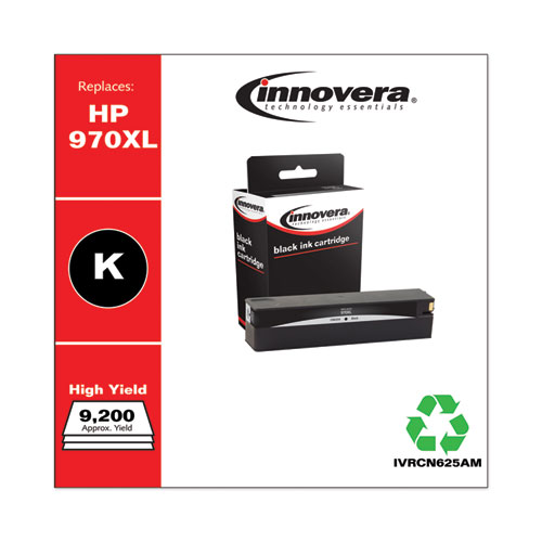 Innovera Remanufactured Black High-Yield Ink, Replacement for 970XL (CN625AM), 9,200 Page-Yield