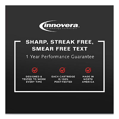 Innovera Remanufactured Black High-Yield Ink, Replacement for 62XL (C2P05AN), 600 Page-Yield (IVR62XLB)