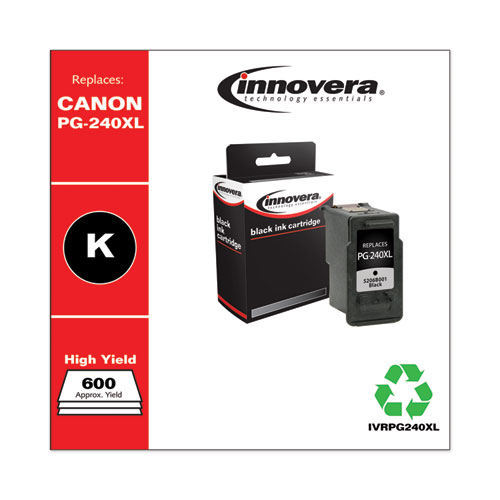 Innovera Remanufactured Black High-Yield Ink, Replacement for PG-240XL (5206B001), 300 Page-Yield