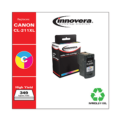 Innovera Remanufactured Tri-Color High-Yield Ink, Replacement for CL-211XL (2975B001), 349 Page-Yield