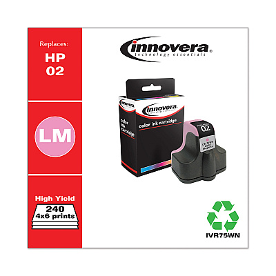 Innovera Remanufactured Light Magenta Ink, Replacement for 02 (C8775WN), 240 Page-Yield