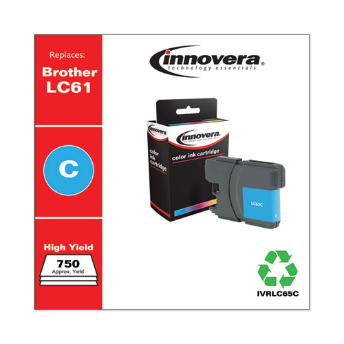 Innovera Remanufactured Cyan High-Yield Ink, Replacement for LC65C, 750 Page-Yield