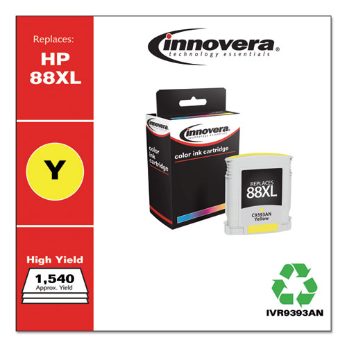 Innovera Remanufactured Yellow High-Yield Ink, Replacement for 88XL (C3939AN), 1,540 Page-Yield (9393AN)