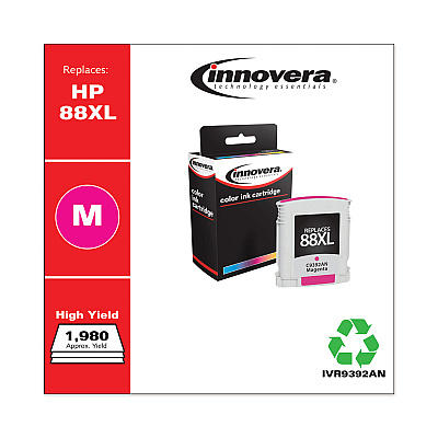Innovera Remanufactured Magenta High-Yield Ink, Replacement for 88XL (C9392AN), 1,980 Page-Yield