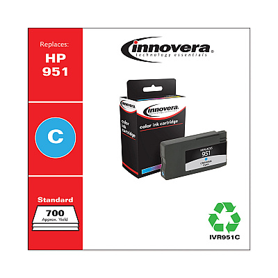 Innovera Remanufactured Cyan Ink, Replacement for 951 (CN050AN), 700 Page-Yield (IVR951C)