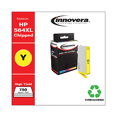 Innovera Remanufactured Yellow High-Yield Ink, Replacement for 564XL (CB325WN), 750 Page-Yield (IVRB325WNC)