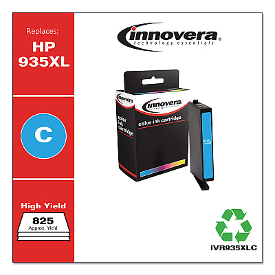 Innovera Remanufactured Cyan High-Yield Ink, Replacement for 935XL (C2P24AN), 825 Page-Yield (IVR935XLC)