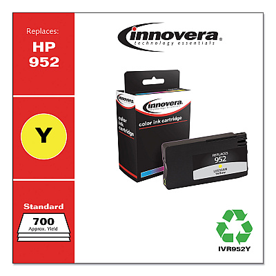 Innovera Remanufactured Yellow Ink, Replacement for 952 (L0S55AN), 700 Page-Yield (IVR952Y)