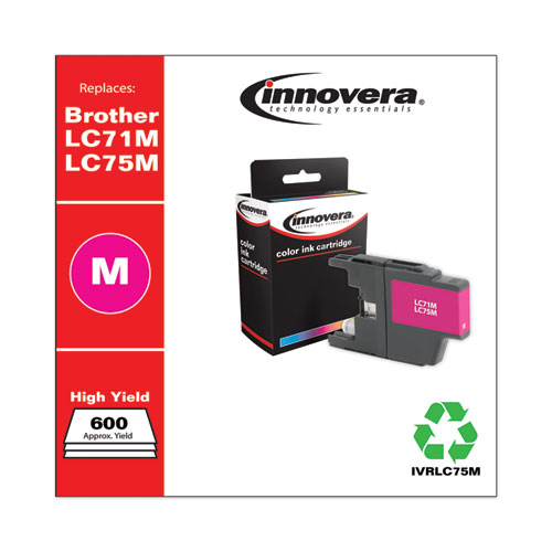 Innovera Remanufactured Magenta High-Yield Ink, Replacement for LC75M, 600 Page-Yield
