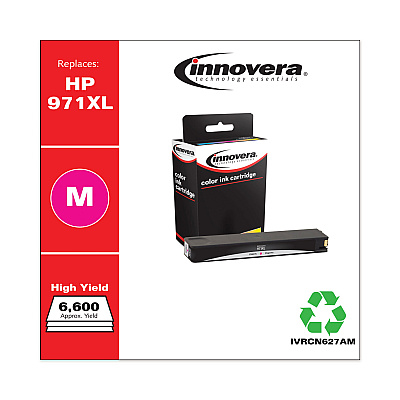 Innovera Remanufactured Magenta High-Yield Ink, Replacement for 971XL (IVRCN627AM), 6,600 Page-Yield