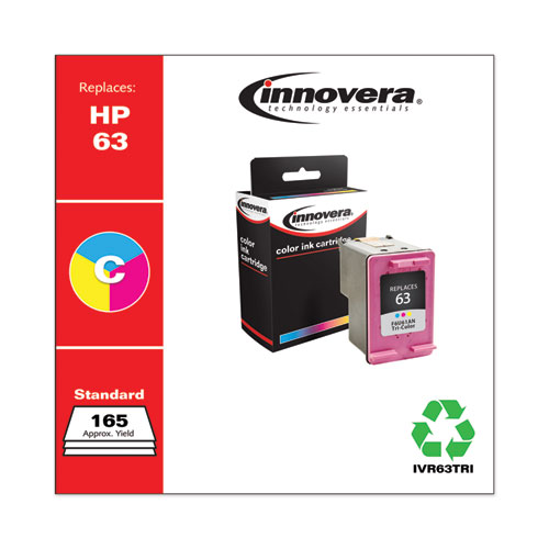 Innovera Remanufactured Tri-Color Ink, Replacement for 63 (F6U61AN), 165 Page-Yield (63TRI)