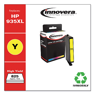 Innovera Remanufactured Yellow High-Yield Ink, Replacement for 935XL (C2P26AN), 825 Page-Yield (IVR935XLY)