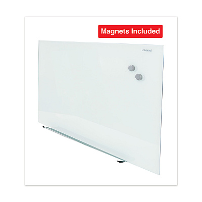 Universal Frameless Magnetic Glass Marker Board, 36 x 24, Translucent Frost Surface (UNV43202)