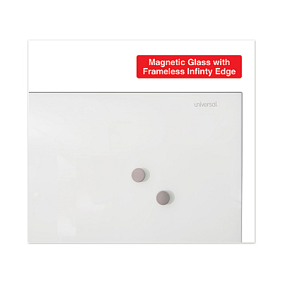 Universal Frameless Magnetic Glass Marker Board, 36 x 24, Translucent Frost Surface (UNV43202)
