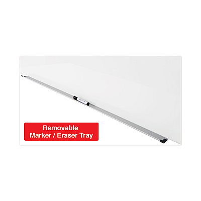 Universal Frameless Magnetic Glass Marker Board, 36 x 24, Translucent Frost Surface (UNV43202)