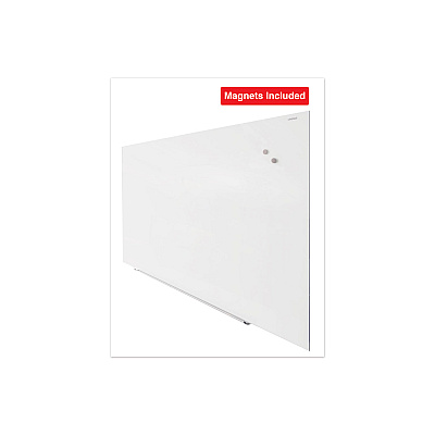 Universal Frameless Magnetic Glass Marker Board, 72 x 48, White Surface (UNV43204)