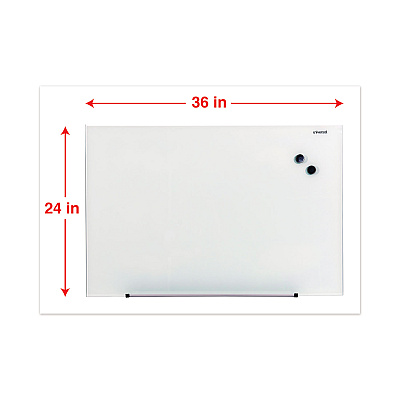 Universal Frameless Magnetic Glass Marker Board, 36 x 24, Translucent Frost Surface (UNV43202)